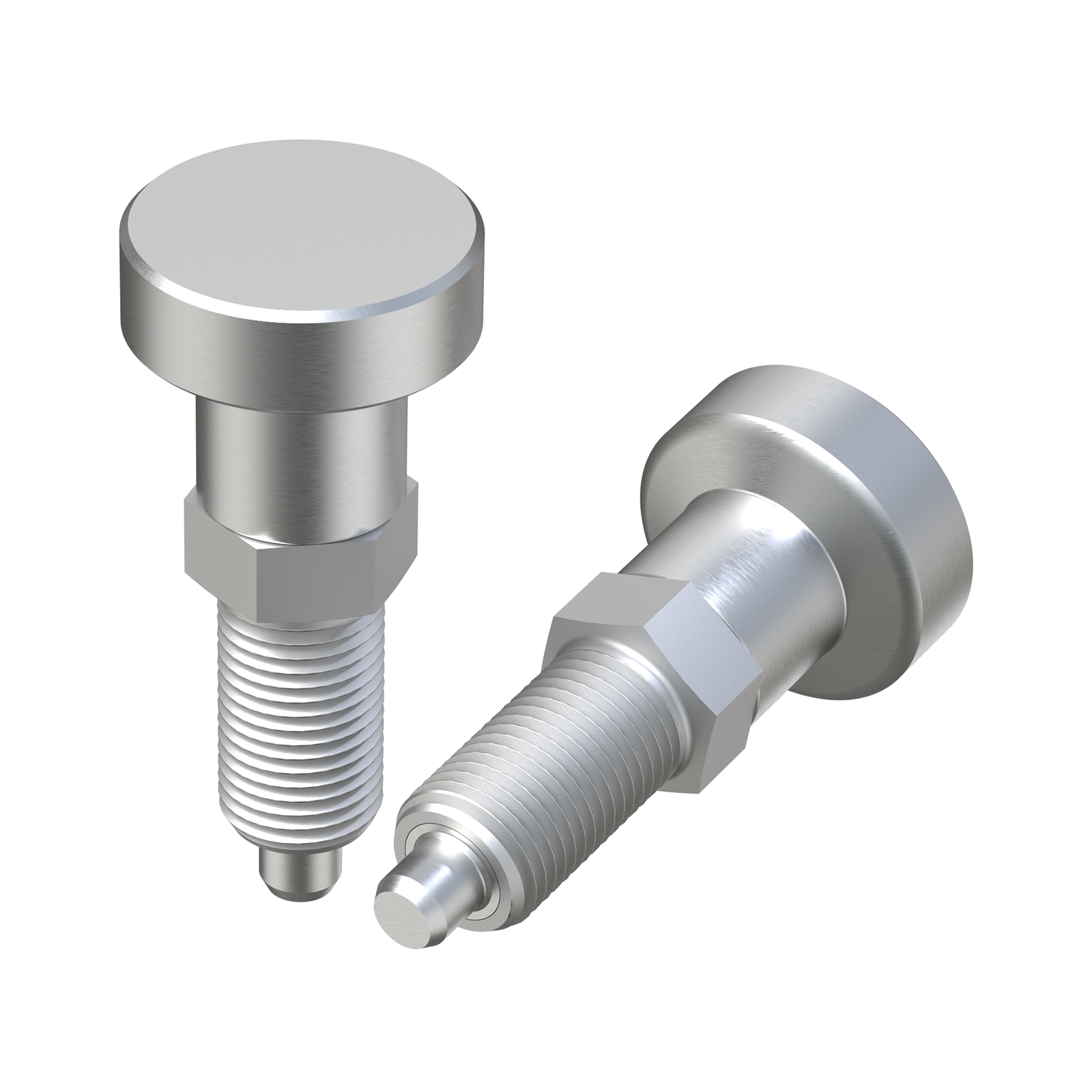 Index bolt with metal cylindrical head no stop