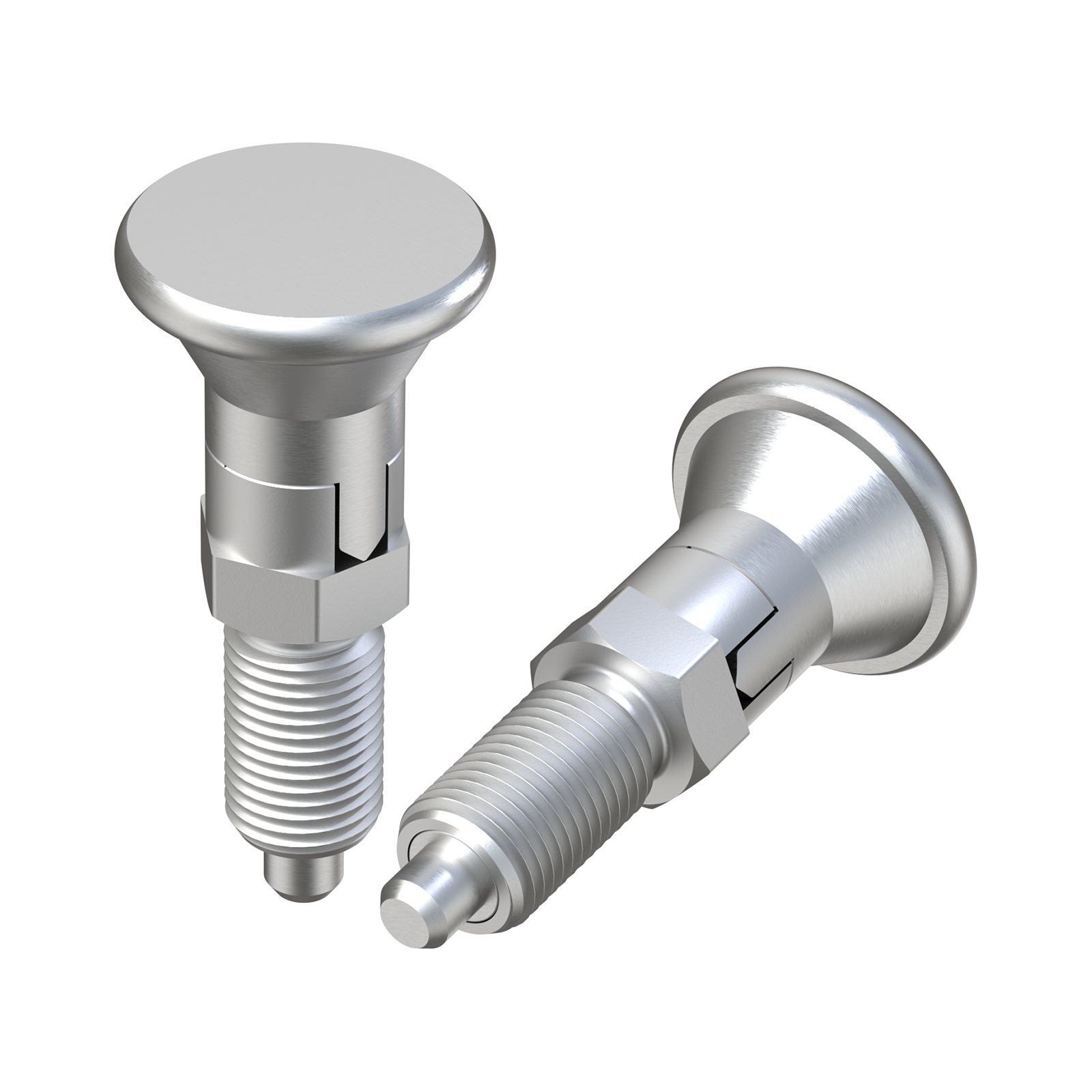 Index bolt with metal conical head with stop