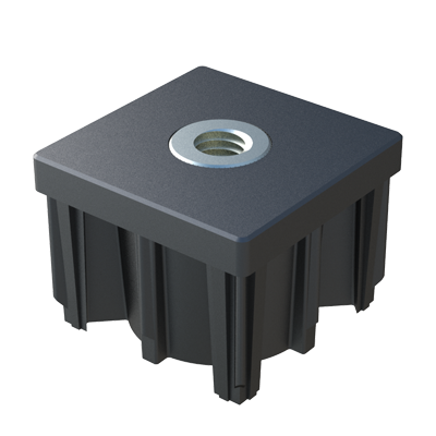The square threaded reinforced tube inserts JTPOA are made of <b>glass fiber reinforced polyamide</b> (PA6630%GF), a material that offers <i>excellent resistance</i>. While the <i>nuts</i> are made of <b>nickel-plated brass</b> (NB) and <b>304 stainless steel</b> (SS).<br>
<br>
These inserts are ideal for applications that require supporting high weights, as they reach resistances from <i>560 to almost 1,000 kilograms</i>.