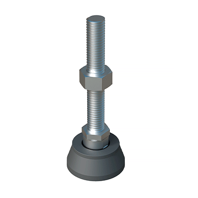 Our heavy duty adjustable foot has a reinforced tilting base of 15º  that resists a weight up to 294 Kg. It has been designed for applications that require both good surface finish and very good mechanical properties. It can also be supplied with a non-slip base.
<br>
The standard product is made in stainless steel type 304 and it can also be made in type 316 on request.