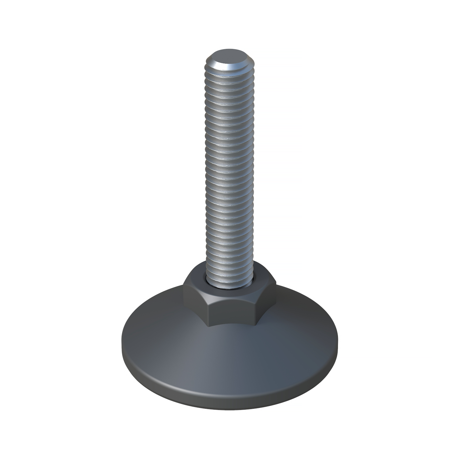 Our adjustable foot has a decorative round base.