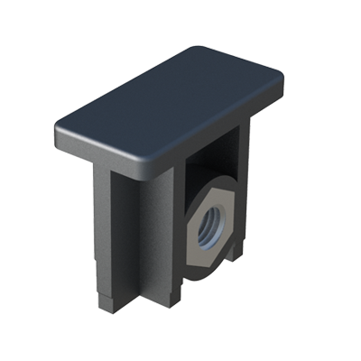 Our insert for rectangular traverse ends has been designed for mounting adjustable feet. The part is supplied without metal nuts, but we can supply it with one nut DIN934. It is also available for oval tubes: LJEO