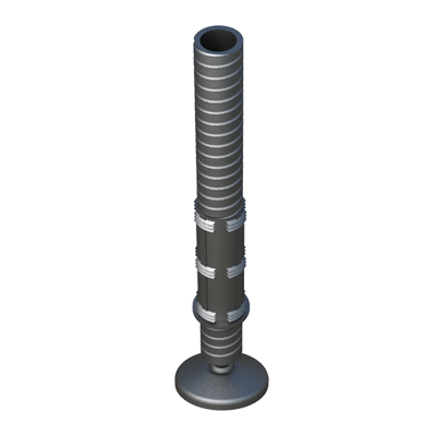 Our adjustable foot has been designed to be at the same time a tube insert as well as an adjustable height. The inclination goes from 0º to 40º.