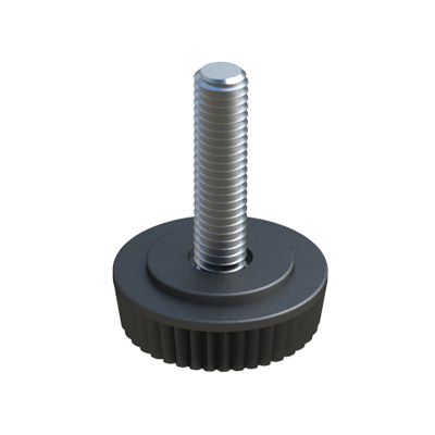 Our adjustable foot has a knurled base for easier handling.