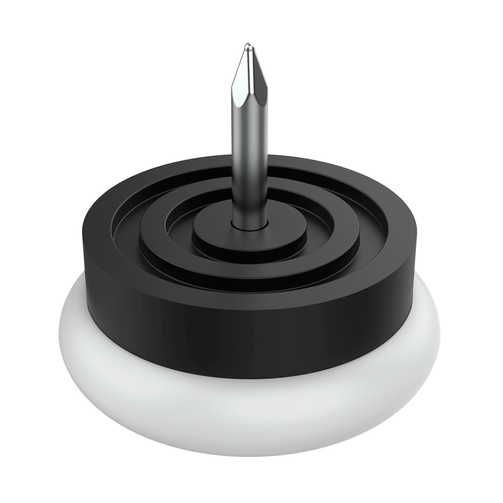 This round glide with nail is easily installed on furniture to avoid scratches on delicate surfaces. The material of its base, and therefore the one that is in contact with the ground, is PA6 (nylon), which provides high resistance to impact and wear. The body of the piece is made of TPE, which acts as a noise reducer and absorbs vibrations and hits.<br>
<br>
Manufacturing special colors is possible on demand.