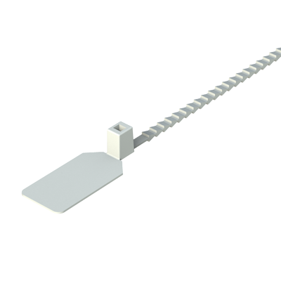Our multiusage cable tie with label is not reusable, designed for many applications where identification of a product is required. Upon request we can supply the product with your company´s logo. If you are looking for reusable label ties, please visit our family MBEC.