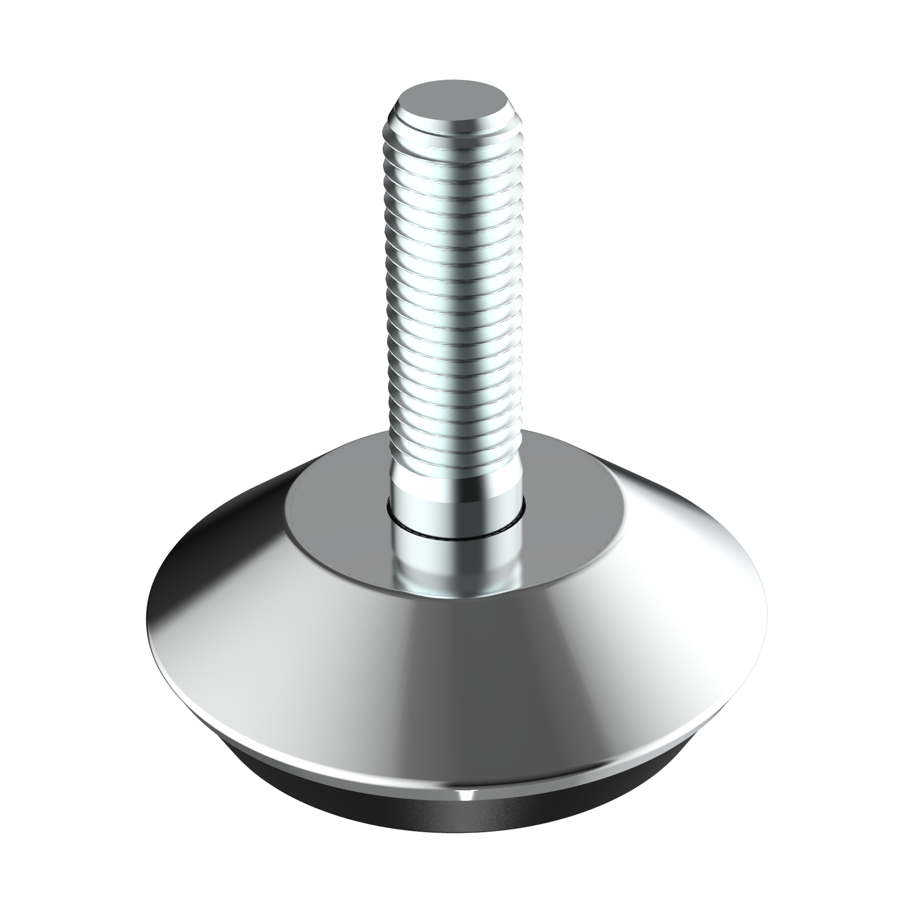 Our round adjustable foot has a steel cover. If you need it with an hexagonal nut for an easier assembly, see our family LHDE. If you want the part with movement or tilting, please visit our family MFDD.