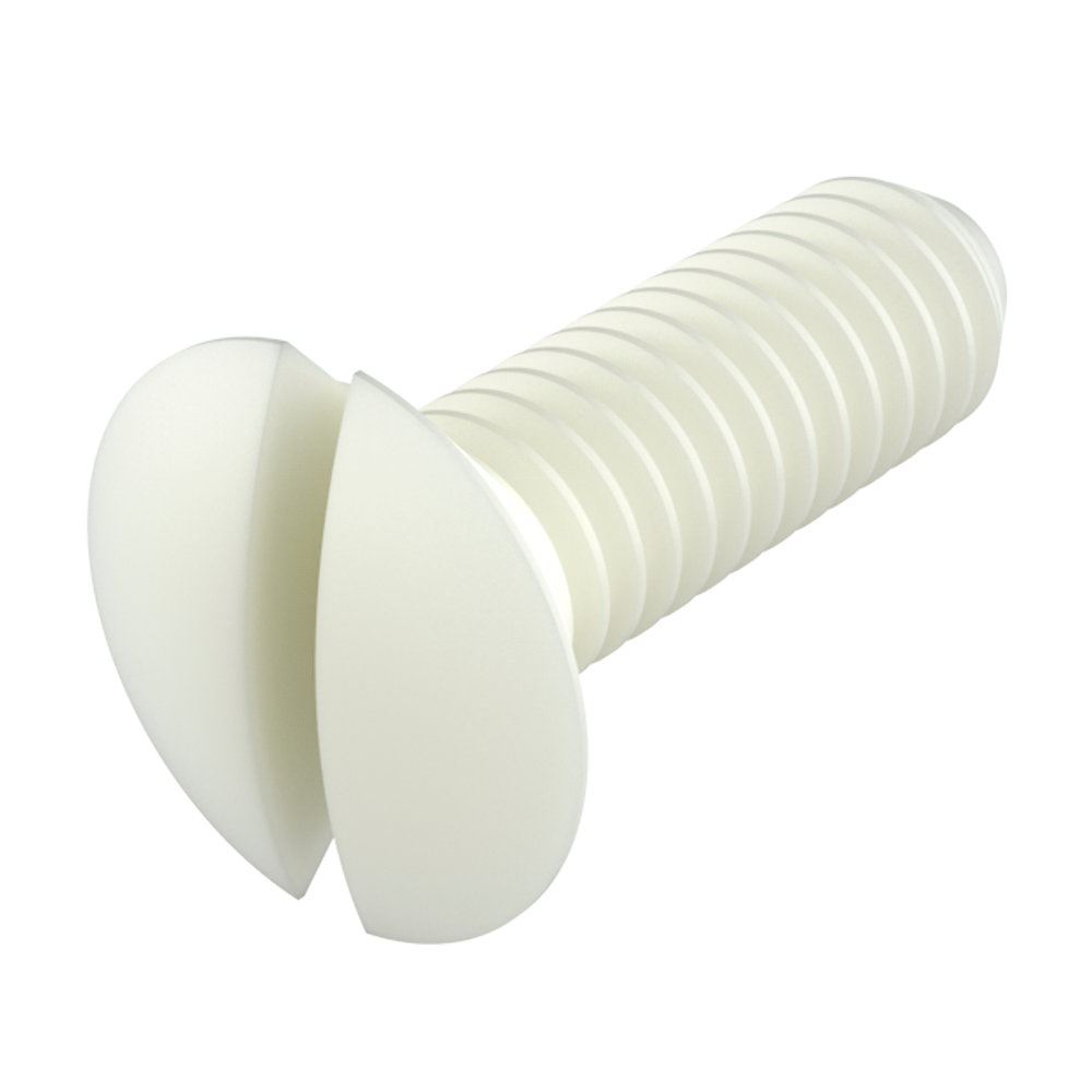 <p>Screws made of <strong>PA66</strong> and <strong>PA66GF30</strong>, high-quality technical materials that combine excellent mechanical strength, good thermal stability, and suitable chemical resistance. They offer a lightweight and reliable alternative to metal screws in a wide range of industrial applications.</p>
<p><strong>Main properties</strong><br>
• <strong>Thermal:</strong> PA66 up to 100 °C, PA66GF30 up to 120 °C continuous use<br>
• <strong>Mechanical:</strong> high strength, improved stiffness with glass fiber, good dimensional stability<br>
• <strong>Chemical:</strong> good resistance to oils, greases, hydrocarbons and common solvents</p>
<p><strong>Advantages over metal screws</strong><br>
• Lower weight without compromising strength<br>
• Corrosion resistant, even in aggressive environments<br>
• Electrically and thermally insulating<br>
• Non-magnetic, non-conductive and spark-free<br>
• Absorb vibrations and reduce noise<br>
• Less maintenance and longer durability under harsh conditions</p>
<p>Ideal for sectors such as electrical, electronics, automotive, construction, HVAC and general industry.</p>