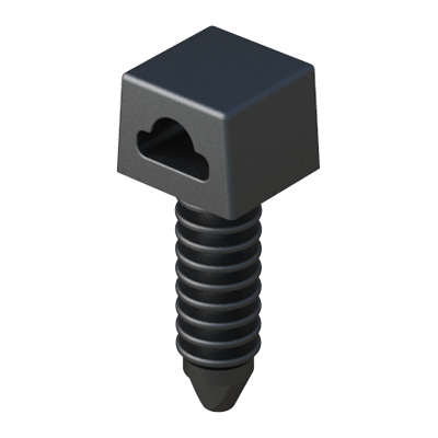 Our fin clip push mounts have a special head configuration that allows its use with beaded ties, as well as with conventional cable ties in order to fasten cables, tubes, etc.... The push mounts are suitable for use in pre-drilled holes in wood, masonry, and a variety of other materials. Choose the most convenient cable tie in our group MB. This part is available in PA66 UL94V2, and in various materials, please consult us.
<br>
The HDPE (high density polyethylene) material incorporates an additive that protects from U.V.