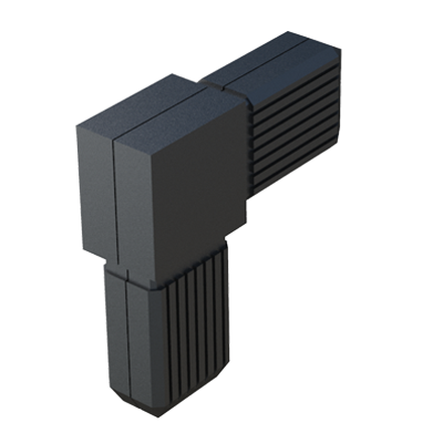 Our elbow connector has been designed in order to connect 2 rectangular tubes. It is supplied with or without internal metal core.