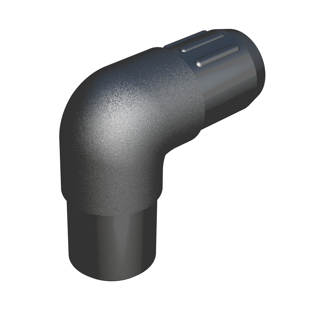 Our elbow connector has been designed for round tubes.