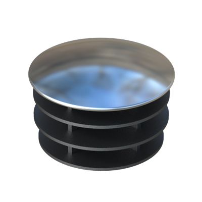 Our TGLM round tube inserts have a <b>steel metal plate with a polished finish</b>, which gives them a better finish and greater resistance. <i>Not suitable for outdoors.</i> <br><br>
We also have it available for square tubes: TGLMC, rectangular tubes: TGLMX and for oval tubes: TGLMO.