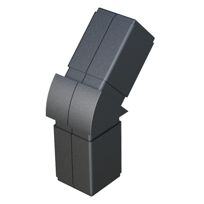 Our connector has been designed to connect 2 square tubes. It has a 135º angle.