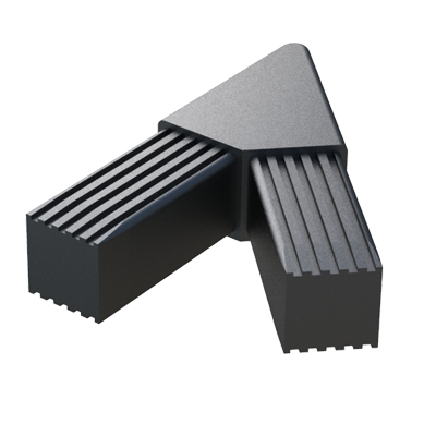 Our connector has been designed for square tubes. It has a 45º angle.